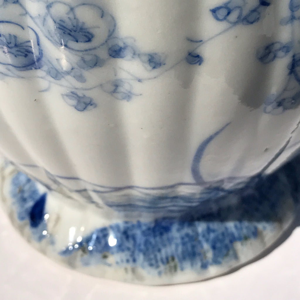 Chinese Lobed Blue & White Vase