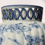 Chinese Lobed Blue & White Vase