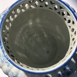 Chinese Lobed Blue & White Vase