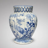 Chinese Lobed Blue & White Vase