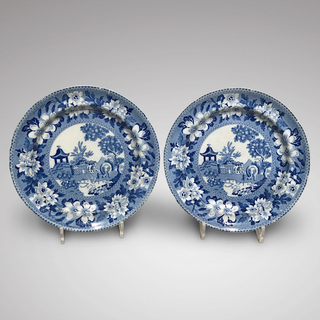 Pair of 19th Century Blue & White Plates - Main View - 1