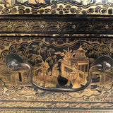 19th Century Chinoiserie Lacquered Sewing Chest - Side Handle Detail - 8