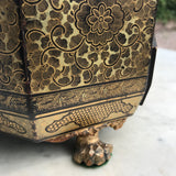 19th Century Chinoiserie Lacquered Sewing Chest - Foot Detail View - 10