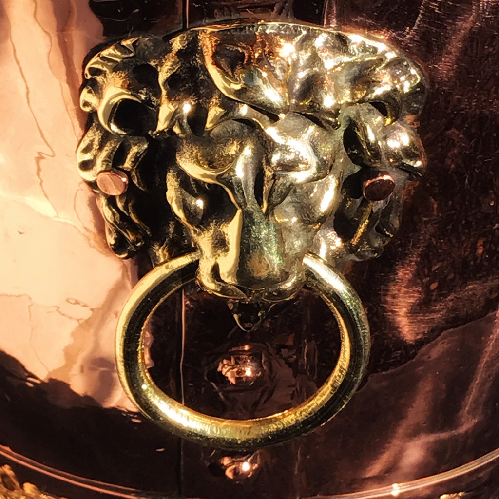 19th Century Copper Jardiniere with Lion Mask Handles - Detail View - 6