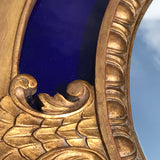 Regency Oval Mirror in Giltwood & Blue Glass Frame - Frame Detail View - 2