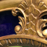 Regency Oval Mirror in Giltwood & Blue Glass Frame - Frame Detail View - 3