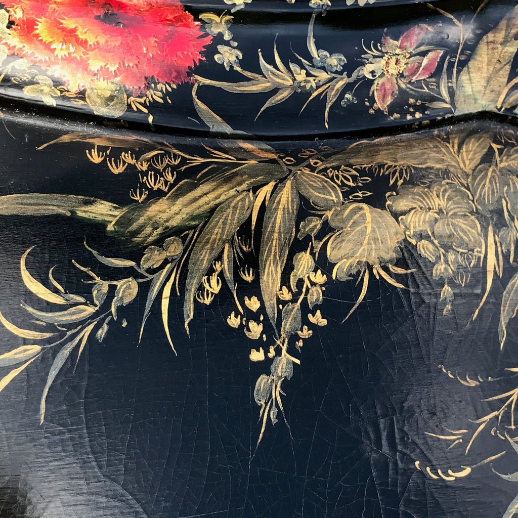 Large Victorian Double Rimmed Papier Mache Tray - Detail View - 5