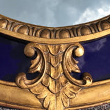 Regency Oval Mirror in Giltwood & Blue Glass Frame - Frame Detail View - 4