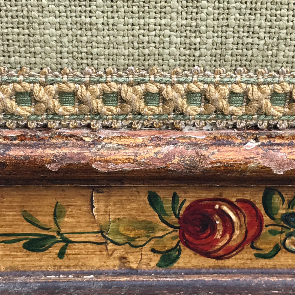 19th Century Stool in Original Paint - Fabric & Trim Detail - 4