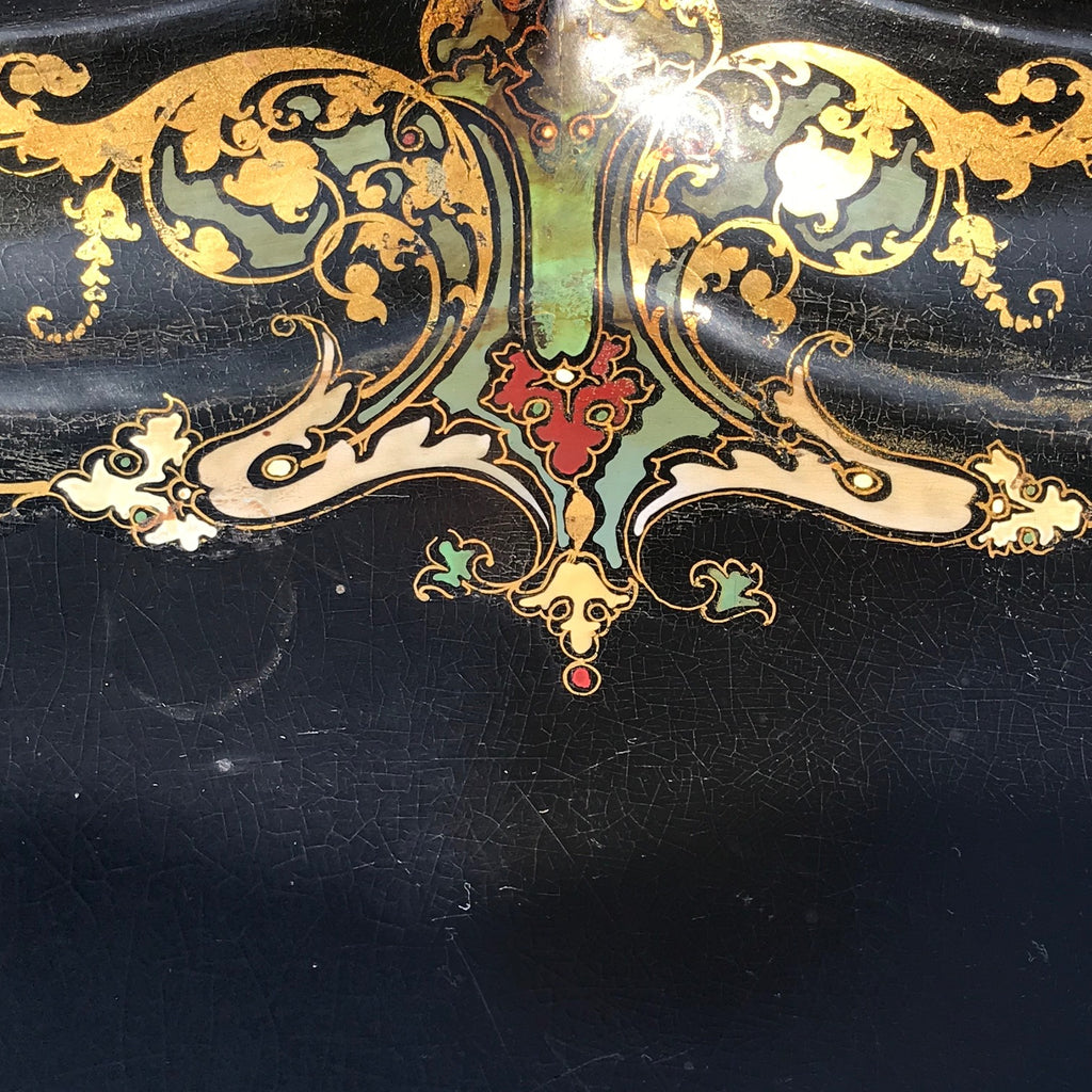 19th Century Papier-Mache Tray on Later Stand - Detail View - 5