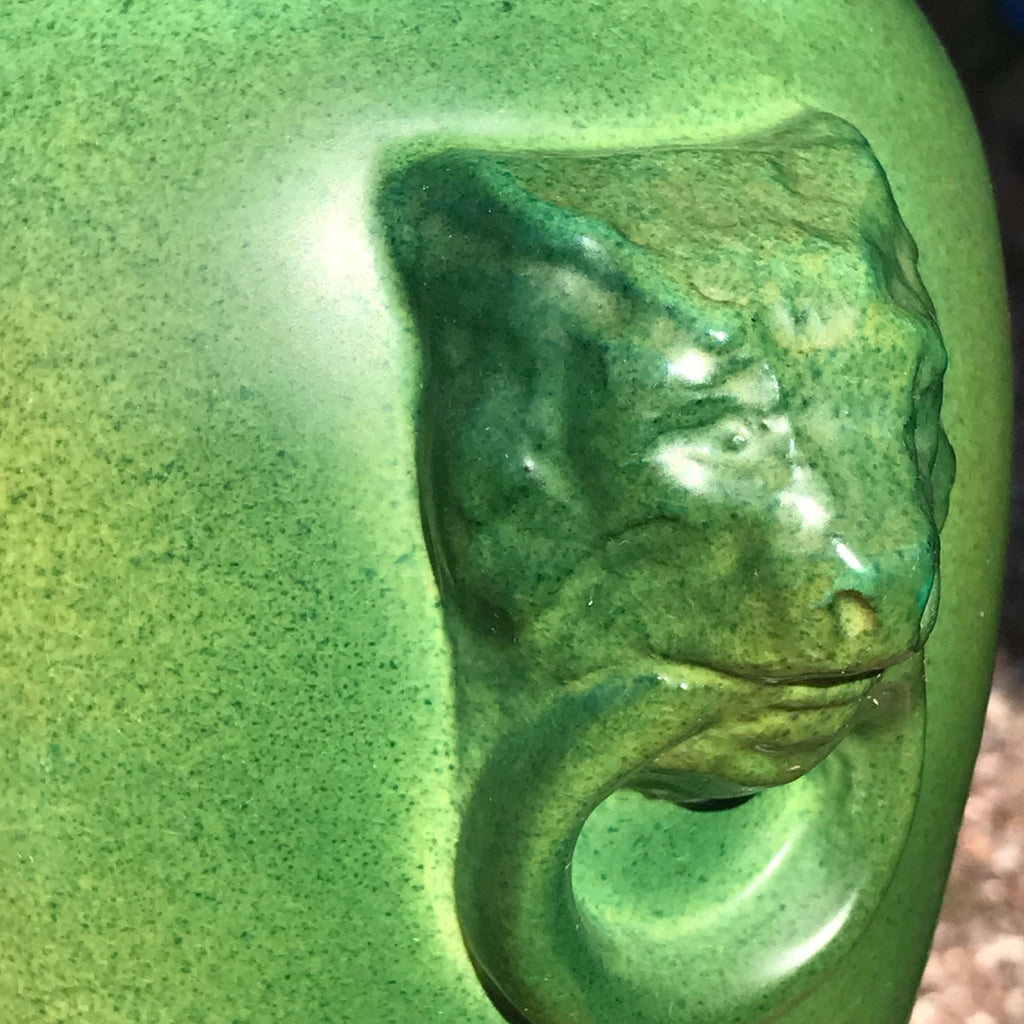 Pair of Green Ceramic Table Lamps - Detail View - 4