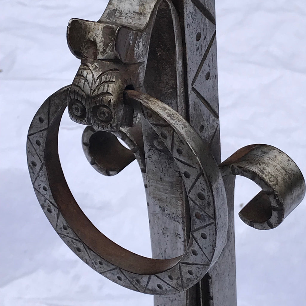 An Enormous Pair of French Iron Fire Dogs - Detail View - 2