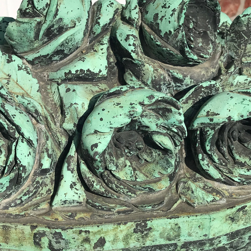 19th Century Bronze Sculpture of Vase of Roses - Detail View - 2