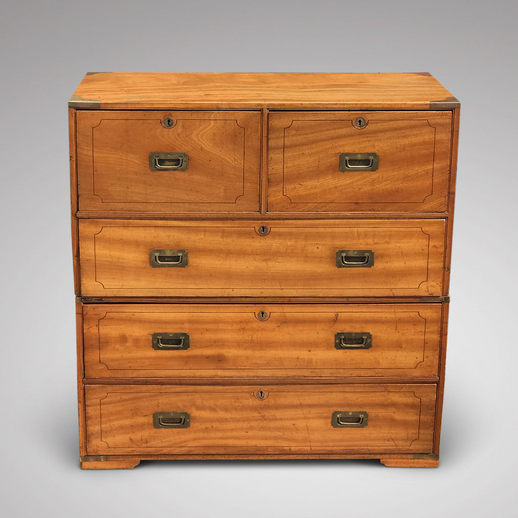 19th Century Camphor Wood Campaign Chest - Main Front View - 2