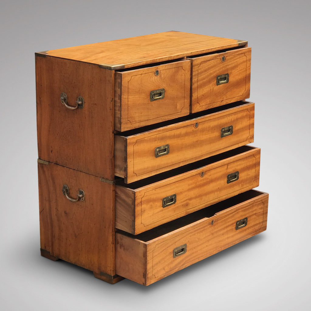 19th Century Camphor Wood Campaign Chest - Side & Drawer View - 3