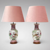 Pair of Chinese Ceramic Famille Rose Table Lamps - Main View - 1