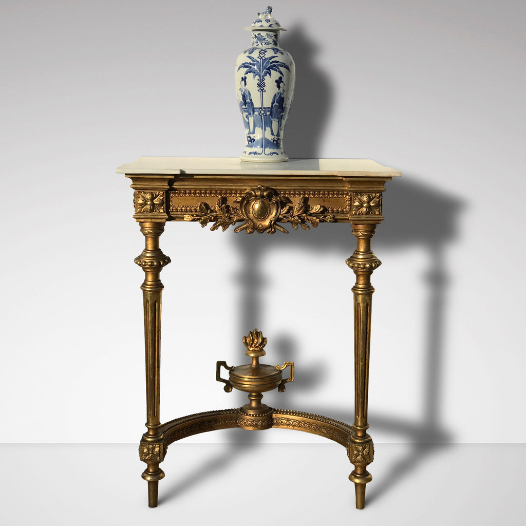 19th Century  Giltwood Console with Marble Top - Main View - 1