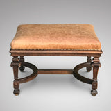 19th Century Beech Leather Topped Stool - Main View - 2