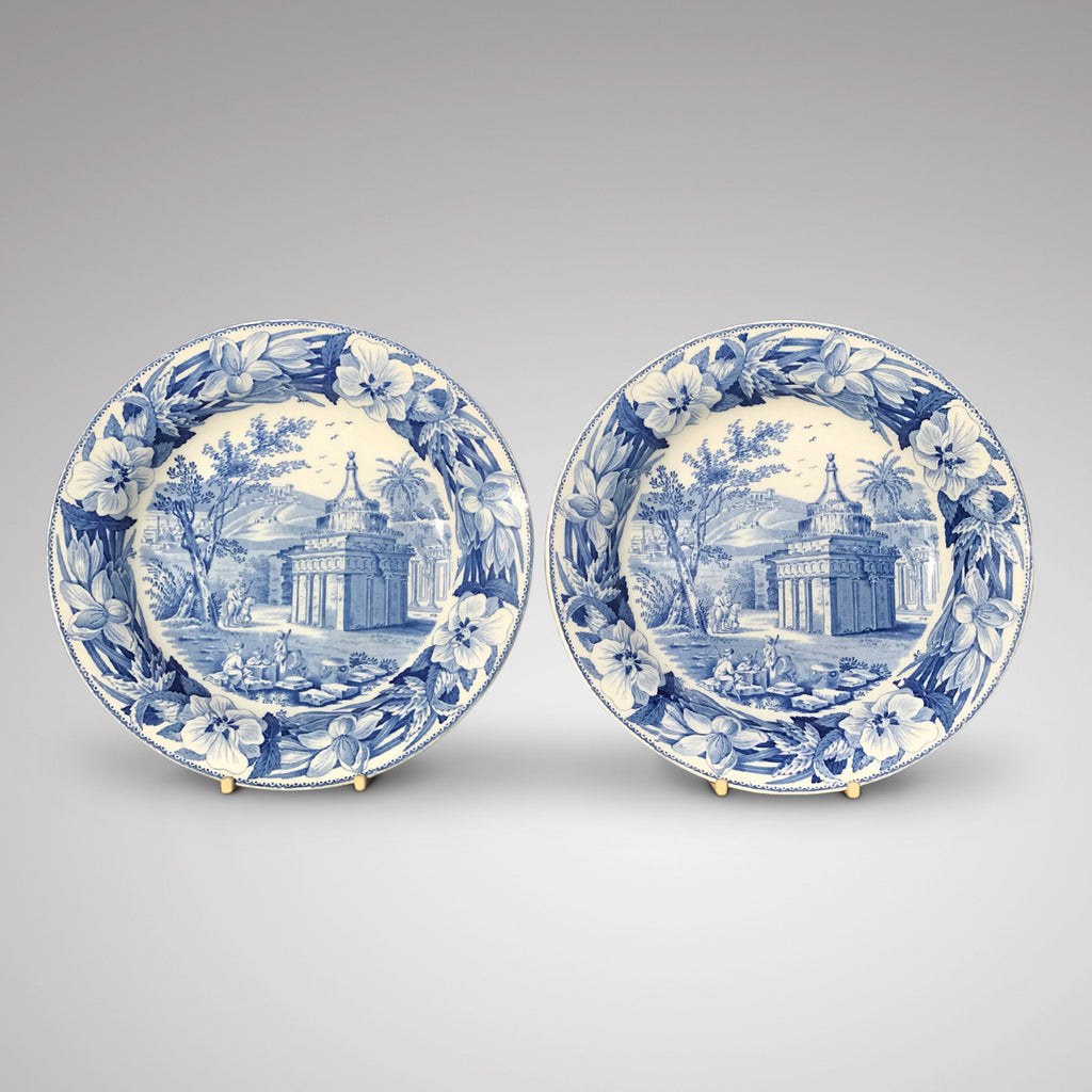 Pair of early 19th Century Wedgwood blue & white plates - Main View - 1