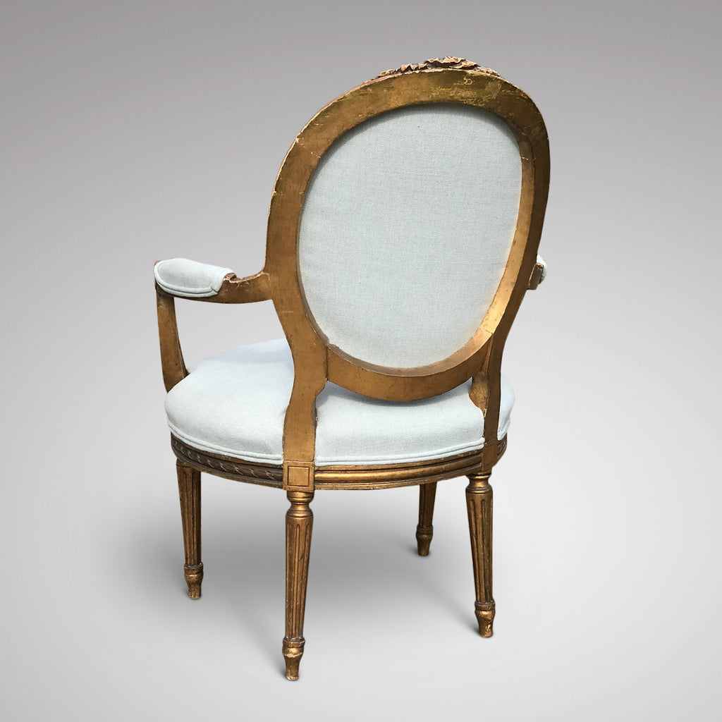 19th Century French Giltwood Armchair - Back & Side View - 3