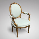 19th Century French Giltwood Armchair - Front & Side View - 2