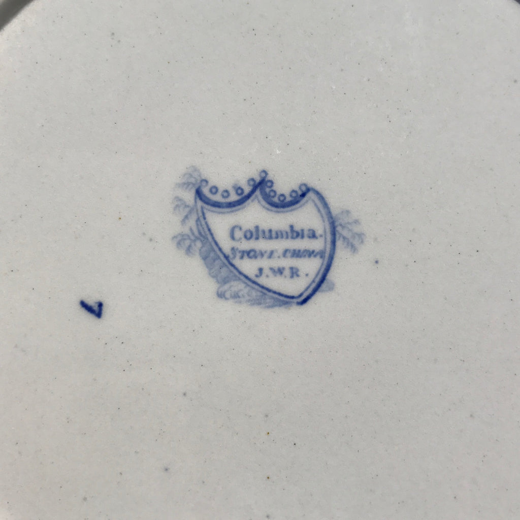 Pair of Ridgway Blue & White Edged Dishes - Detail Back View - 4