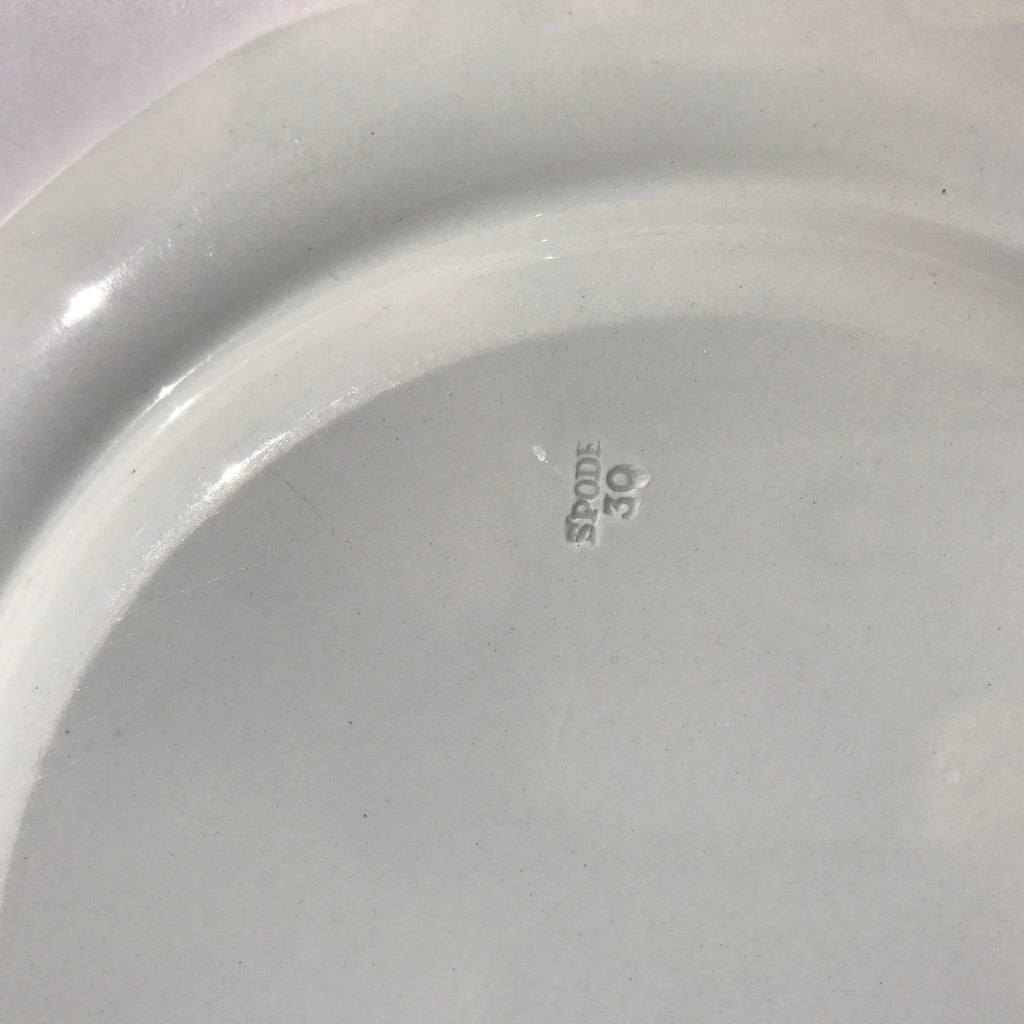 Pair of Blue & White Spode Plates 'Death of the Bear'