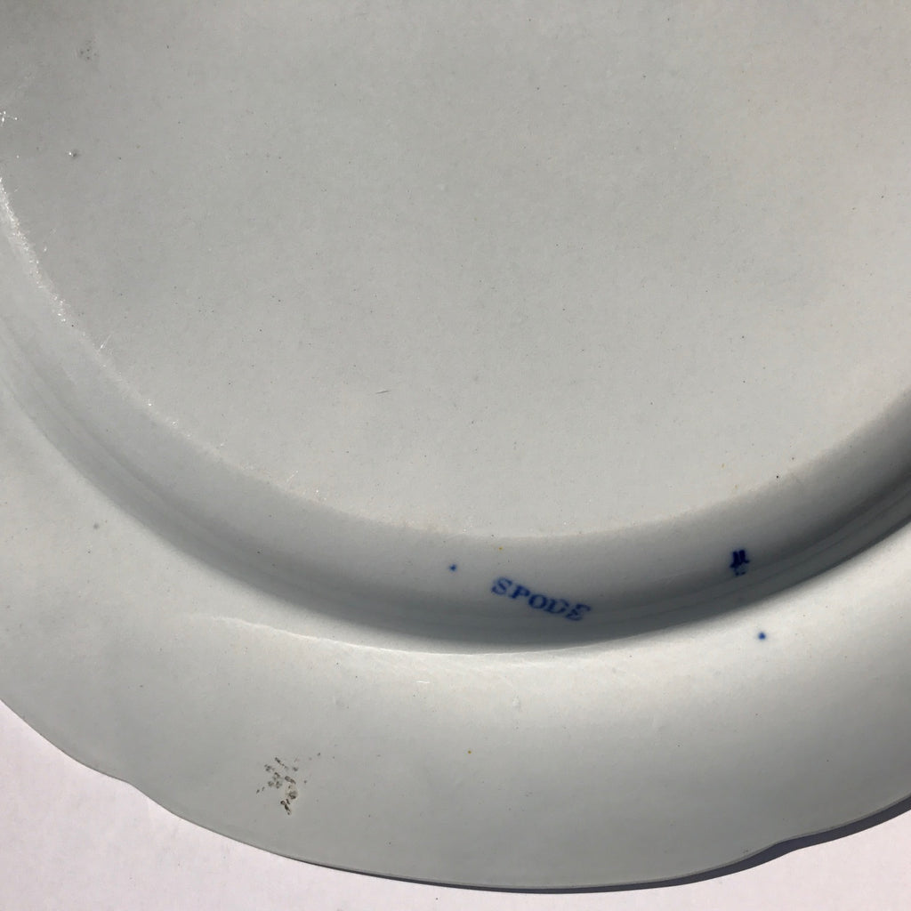 Pair of Blue & White Spode Plates 'Death of the Bear'