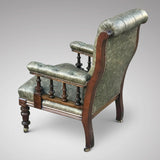 19th Century Leather Library Chair - Main View - 3