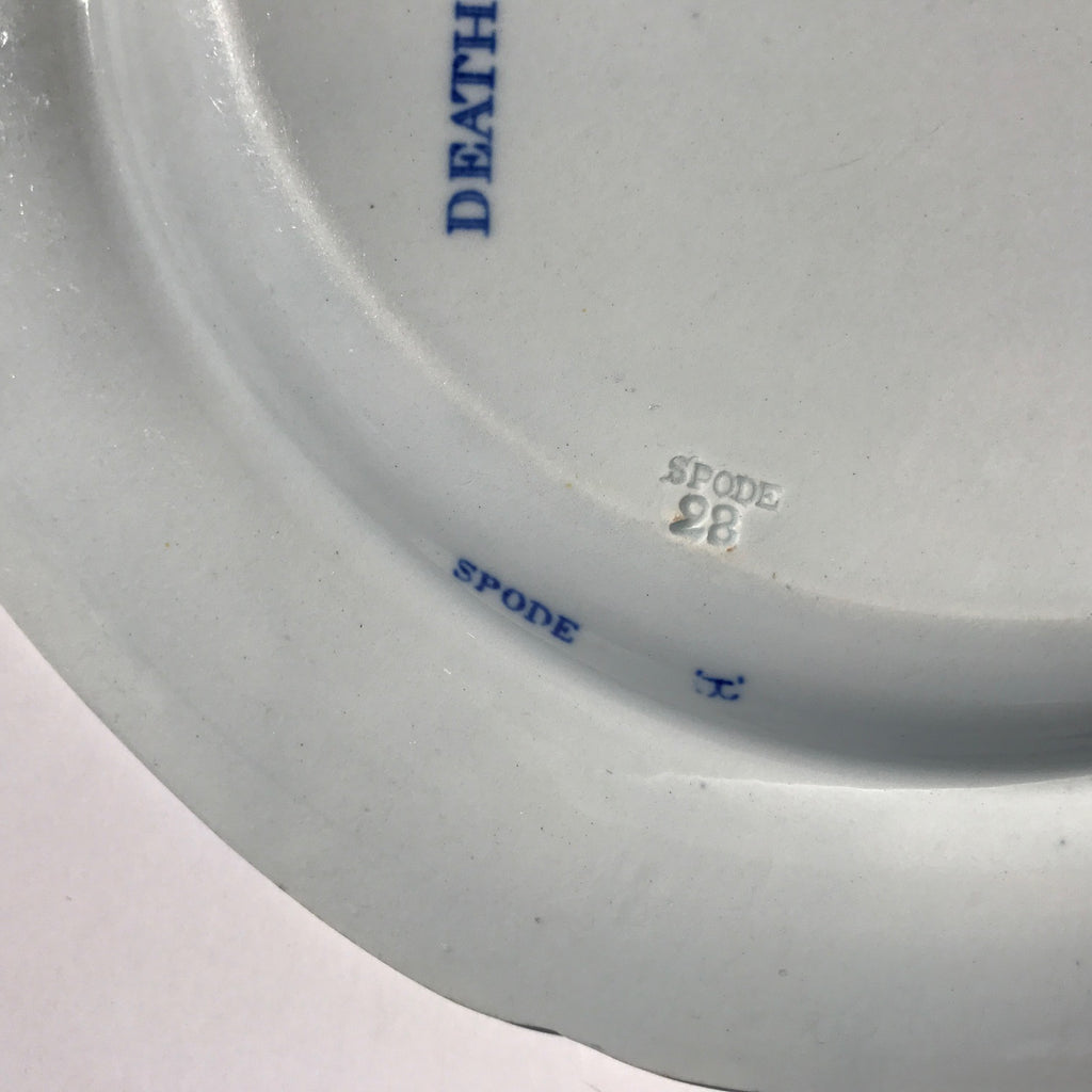 Pair of Blue & White Spode Plates 'Death of the Bear'