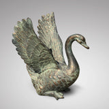 20th Century Cast Copper Alloy Swan - Main Side View - 1