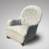 19th Century Buttoned  Armchair - Front & Side View - 3
