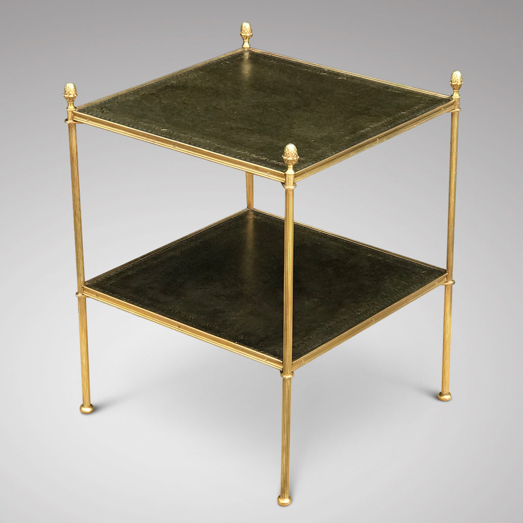 Early 20th Century Brass & Leather Etagere - Main View - 1