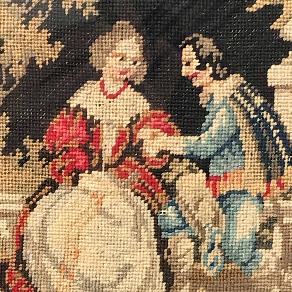 19th Century Needlework Picture in Maple Frame - Detail View - 2