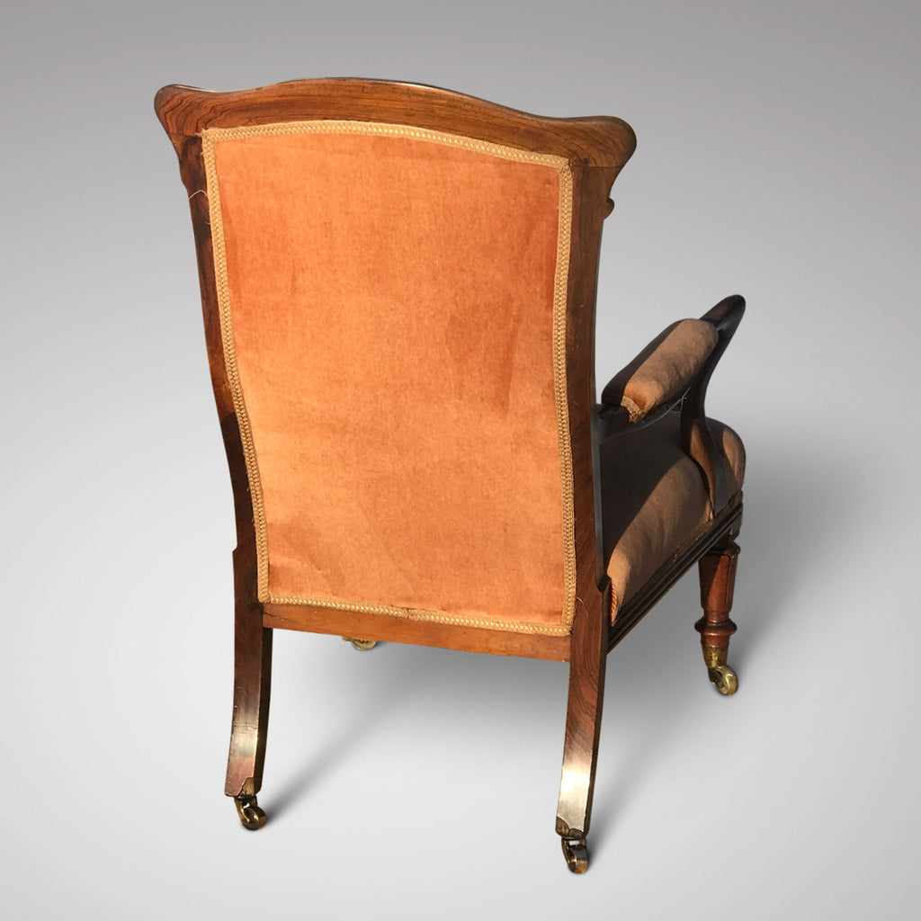 William IV Rosewood Library Chair - Back View - 2