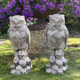 Pair of Vintage Garden Owl Ornaments - Main View - 1