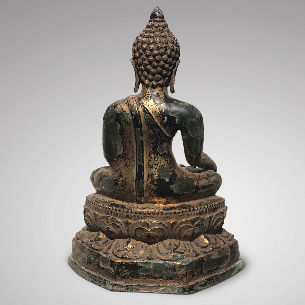 18th Century Gilt Bronze Buddha - Back View - 3