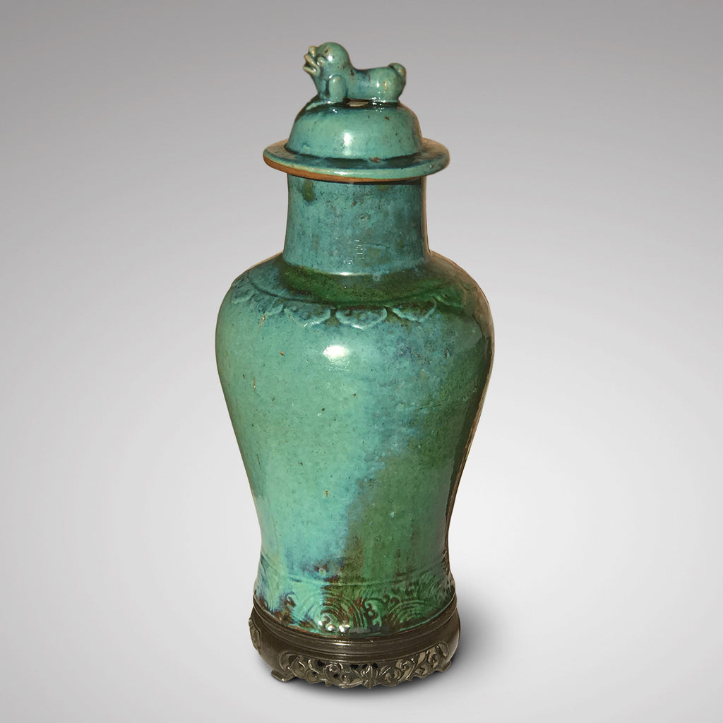 19th Century Chinese Jun Stoneware Vase & Cover - Main View - 1