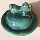 19th Century Chinese Jun Stoneware Vase & Cover - Detail of Cover - 9