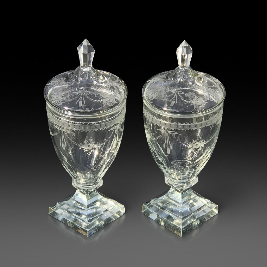 Pair of 19th Century Glass Urns - Main View - 1