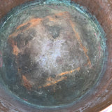 Large 19th Century Copper & Brass Bound Log Bin - Detail of Solid Base - 4