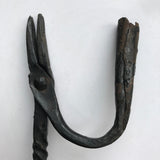 Early 18th Century Rush Light Holder on Rustic Wooden Base