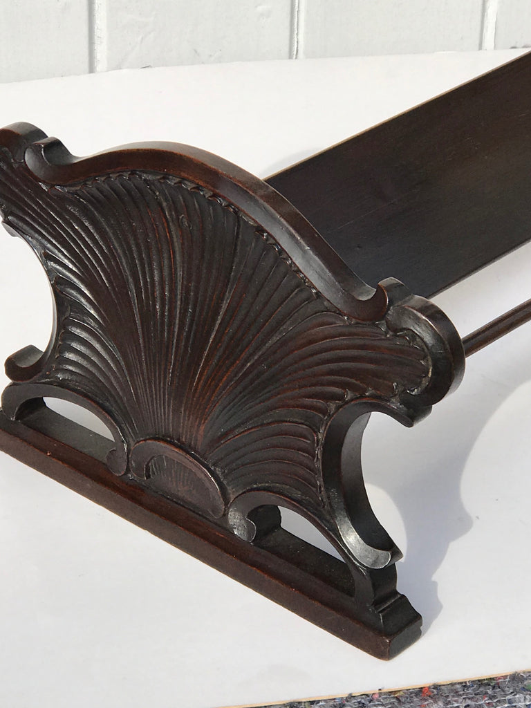 19th Century Mahogany Book Trough with Shell Ends - Detail View - 4