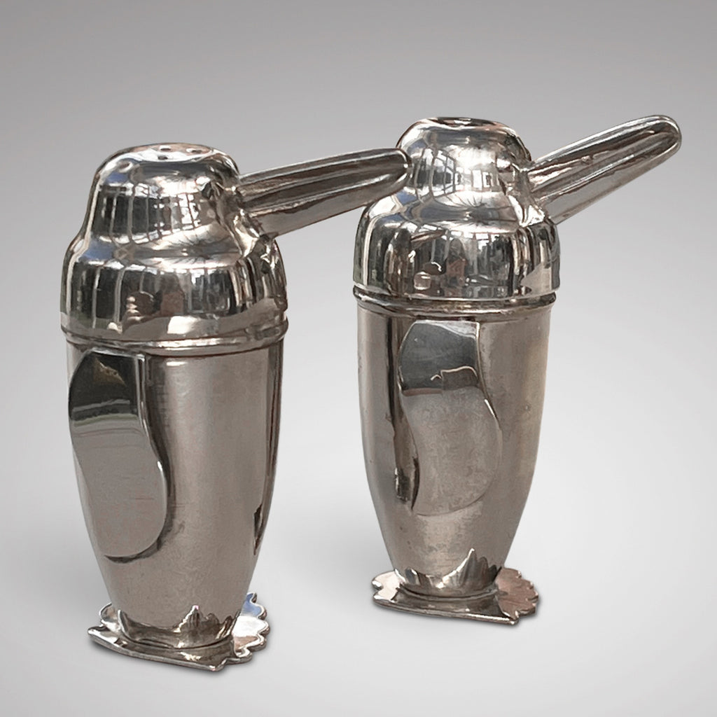 Pair of Silver Plated Penguin Pepperettes by James Deakin & Sons - Main View - 2