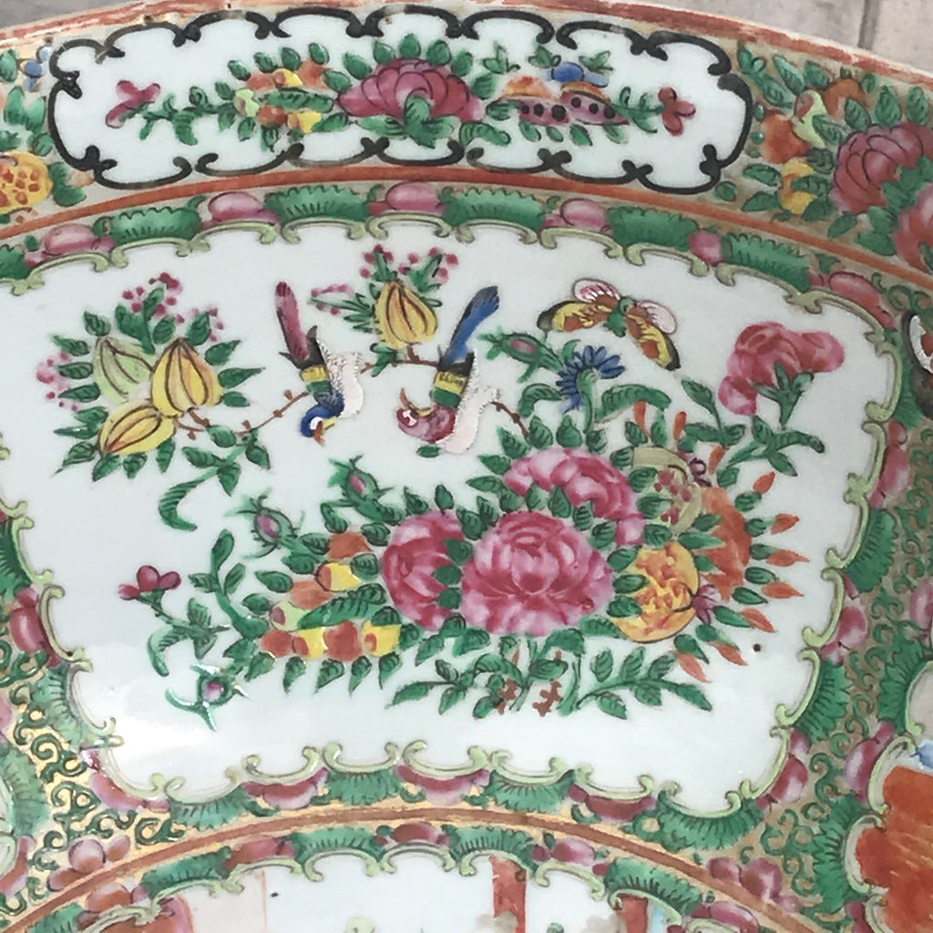Large 19th Century Cantonese Famille Rose Enamelled Bowl - Detail View - 9