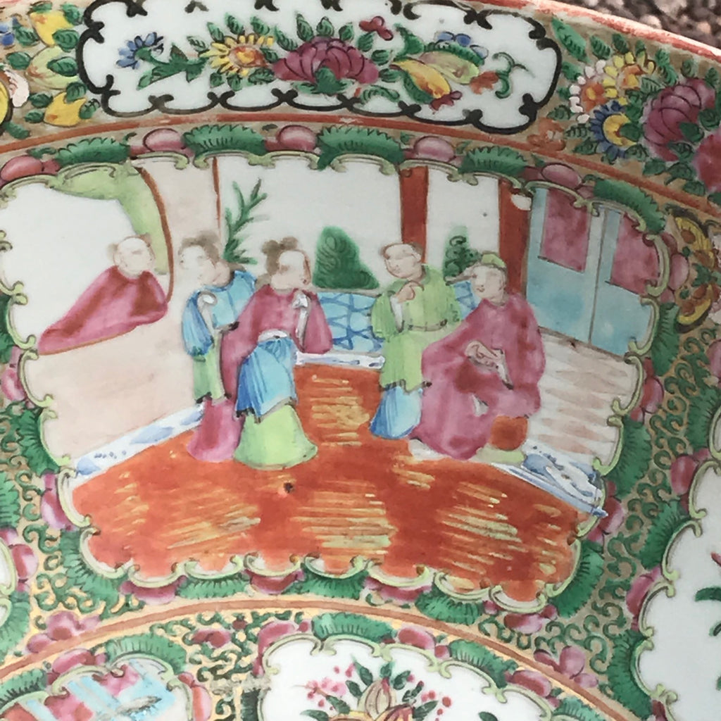 Large 19th Century Cantonese Famille Rose Enamelled Bowl - Detail View - 8