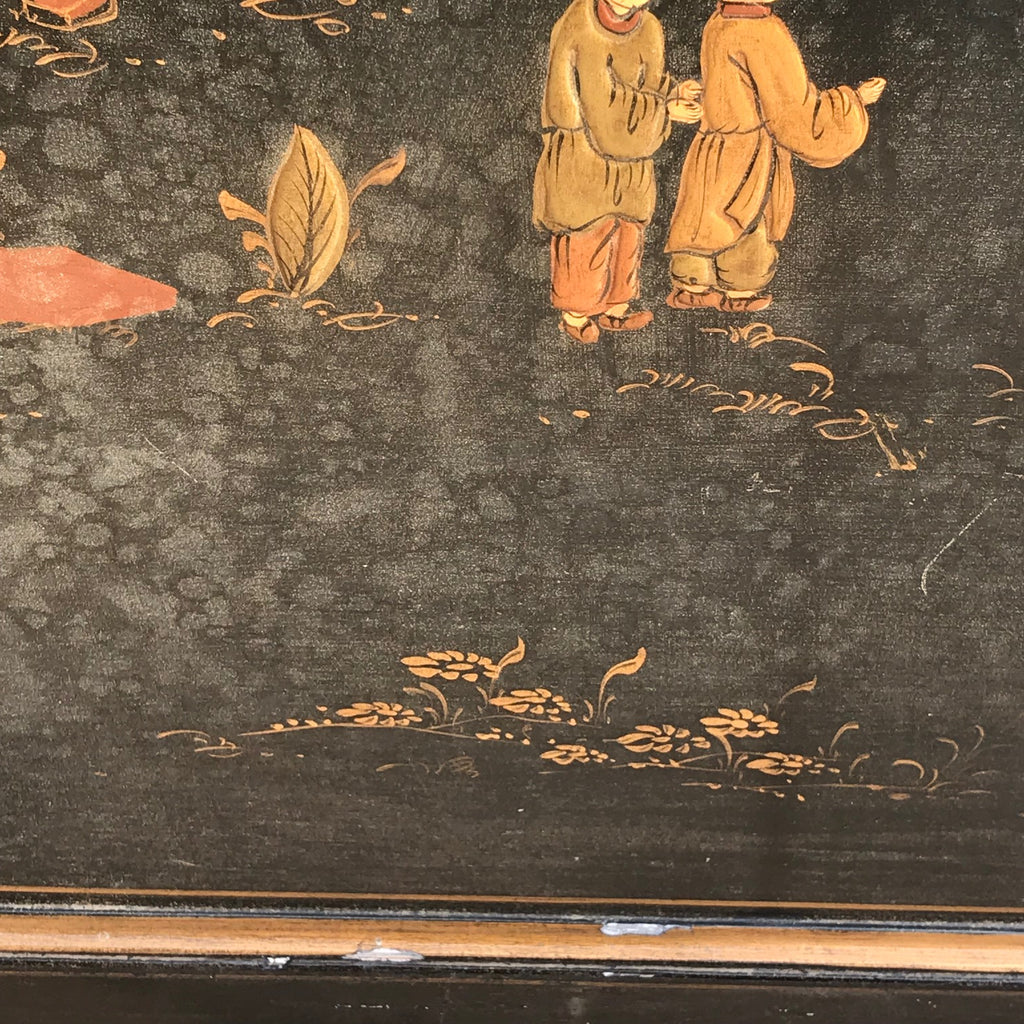 Large 19th Century Chinoiserie Folding Firescreen - Detail View of Decoration - 10
