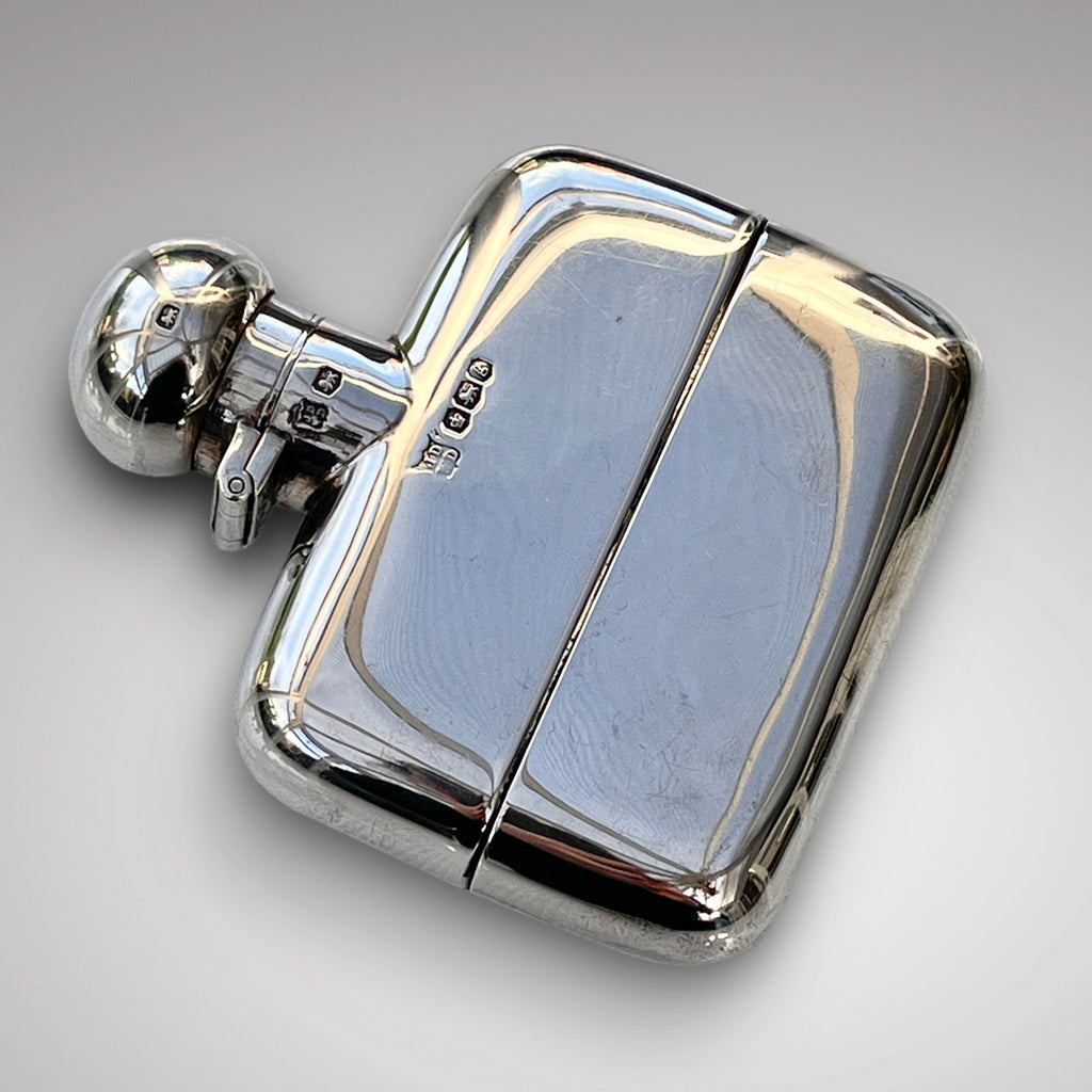Solid Silver Hip Flask of Unusual Small Proportions - Main View - 1