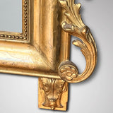 Antique French Gilt Mirror with Ornate Cresting - Detail View - 2