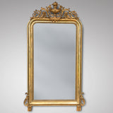 Antique French Gilt Mirror with Ornate Cresting - Main View - 1